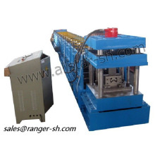 Forming machine for highway guardrail support